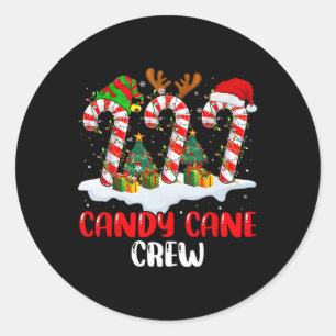 Candy Cane Crew Weihnachten Weihnachtsfamilie Matc Runder Aufkleber