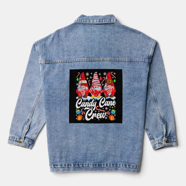 Candy Cane Crew Weihnachts Candy Lover Gnome Jeansjacke (Rückseite)