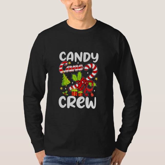 Candy Cane Crew Weihnachtscreme Kindermädchen X T-Shirt (Vorderseite)