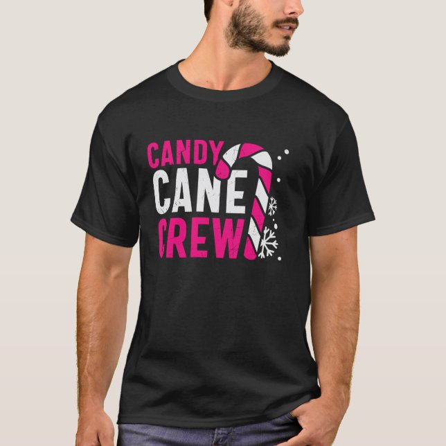 Candy Cane Crew Weihnachtslieder Süßigkeiten Famil T-Shirt (Vorderseite)