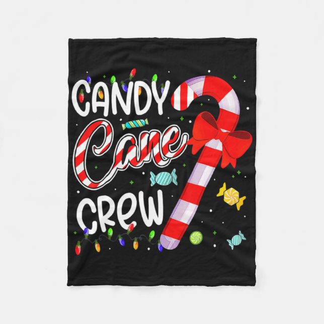 Candy Cane Crew Xmas Lights Candy Matching Family  Fleecedecke (Vorderseite)