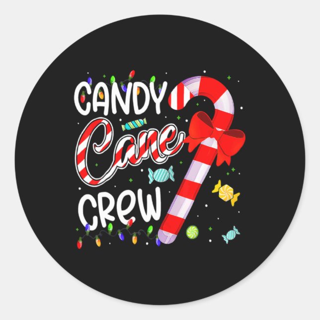 Candy Cane Crew Xmas Lights Candy Matching Family  Runder Aufkleber (Vorderseite)