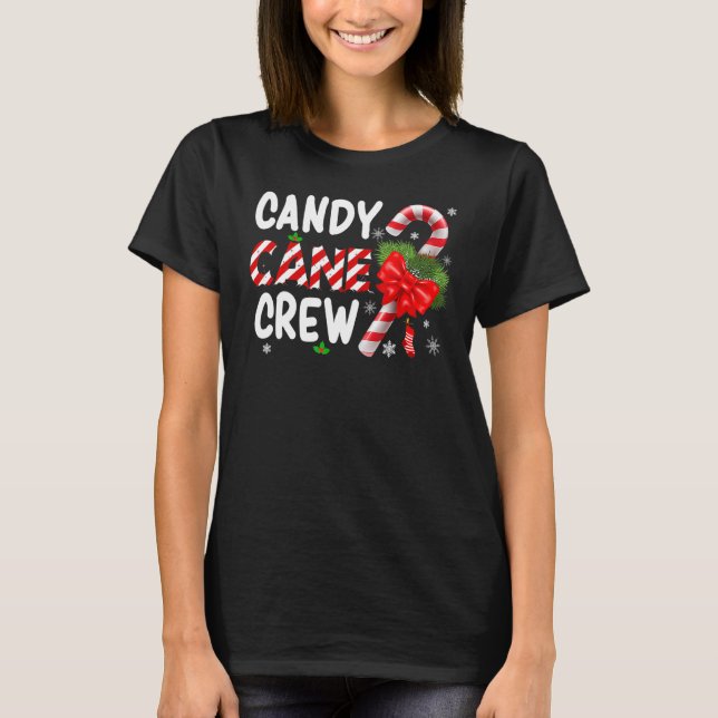 Candy Cane Crew Xmas Lights Candy  Matching Family T-Shirt (Vorderseite)