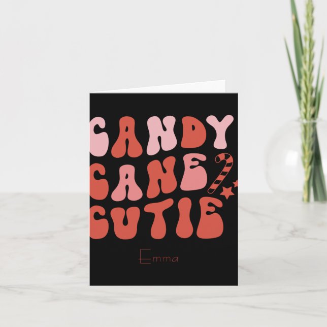 Candy Cane Cutie Christmas Holiday Toddler T Shirt Karte (Vorderseite)