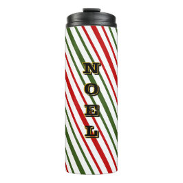 Candy Cane Diagonal Stripes Weihnachten Säule Thermosbecher