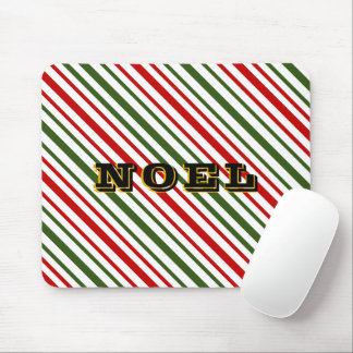 Candy Cane Diagonal Stripes Weihnachten Wood F Mousepad