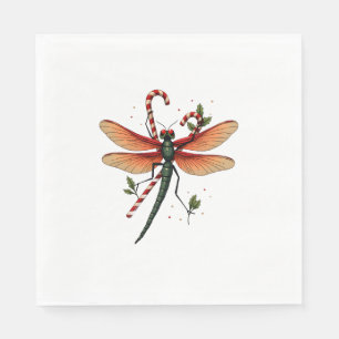 Candy Cane Dragonfly Serviette