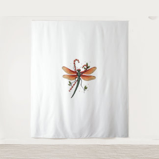 Candy Cane Dragonfly Wandteppich