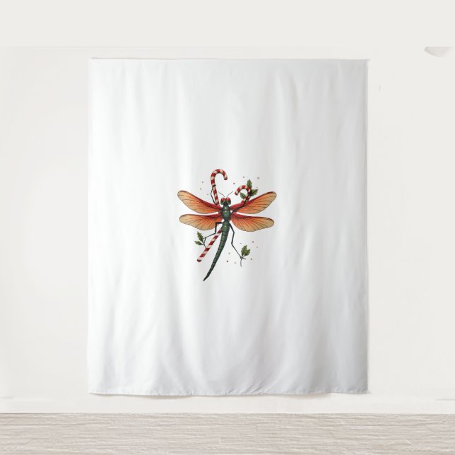 Candy Cane Dragonfly Wandteppich (Vorderseite)