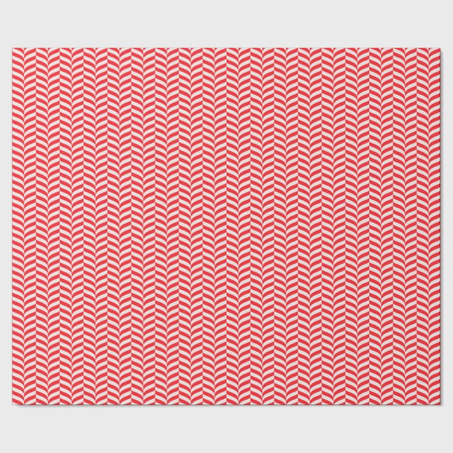 Candy Cane Drehung Geometric Retro Zickzack Muster Geschenkpapier (Saum)