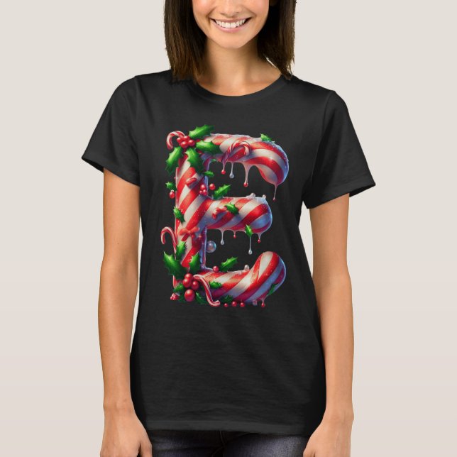 Candy Cane E Christmas Holly Delight Premium Tri-b T-Shirt (Vorderseite)