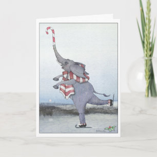 Candy Cane Elephant Karte