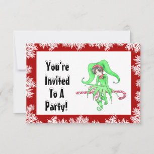 Candy Cane Elf Feiertag Einladung