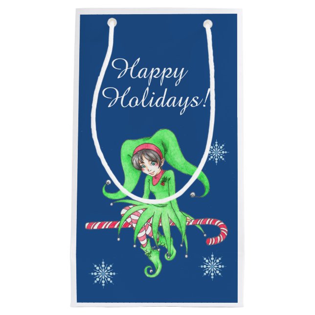 Candy Cane Elf Gift Bag Kleine Geschenktüte (Vorderseite)