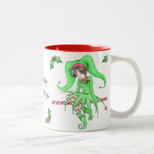 Candy Cane Elf Holiday Tasse