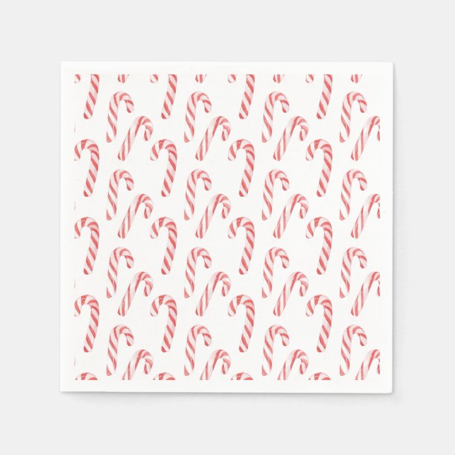 Candy Cane Festive Christmas Serviette (Vorderseite)