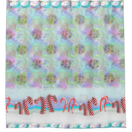 Candy Cane Forest mit magischem Cookie Zucker Schn Duschvorhang