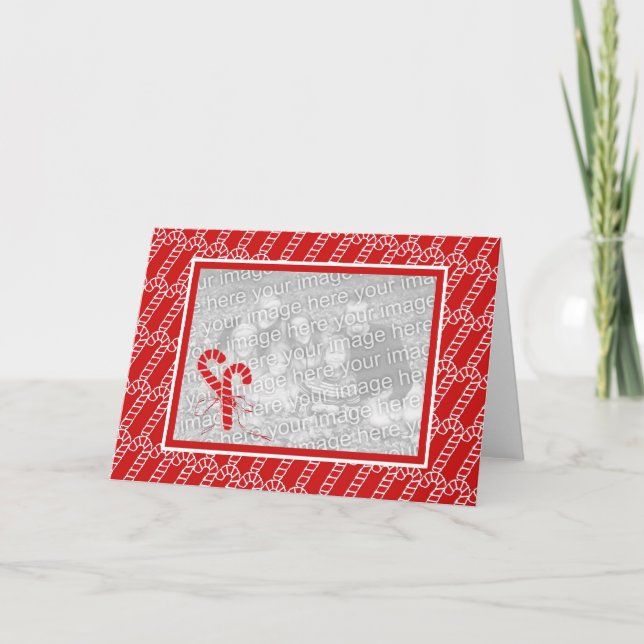 Candy Cane-Foto-Karte Feiertagskarte (Vorderseite)
