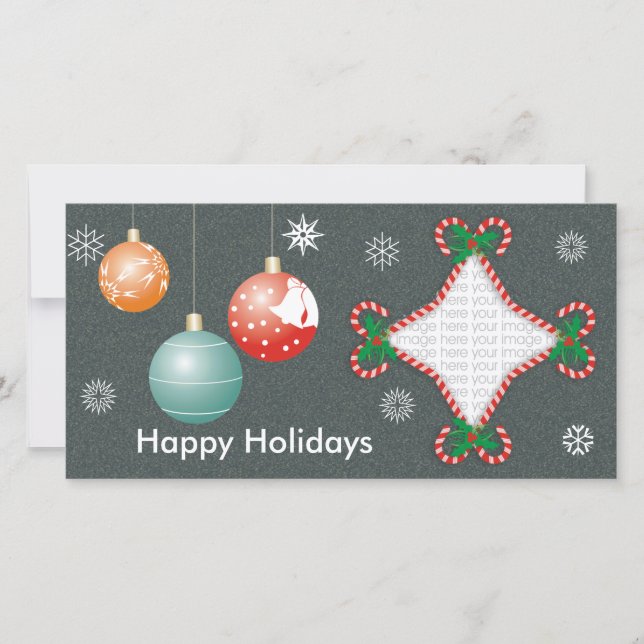 Candy Cane Fotokarte Feiertagskarte (Vorderseite)