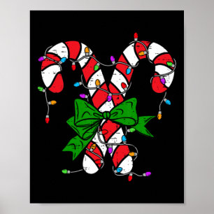 Candy Cane frohe und helle Weihnachtsleuchten Männ Poster