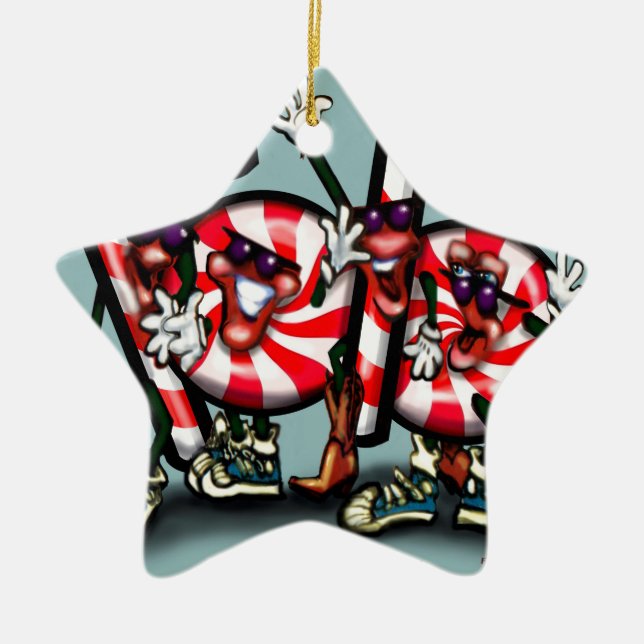 Candy Cane Gang Keramikornament (Vorne)