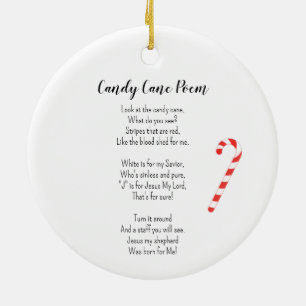 Candy Cane Gedicht Klassische Geschenketags Keramik Ornament