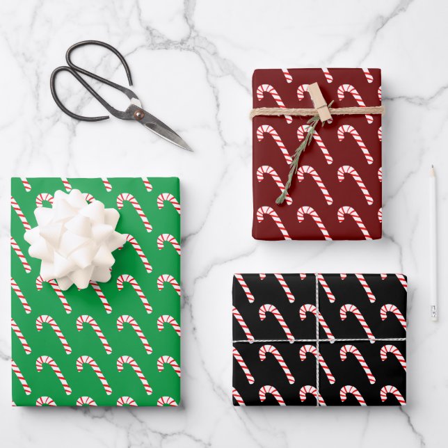 Candy Cane Geschenkpapier Set (Vorderseite)