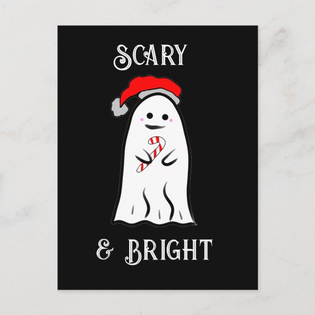 Candy Cane Ghost Postkarte (Vorderseite)