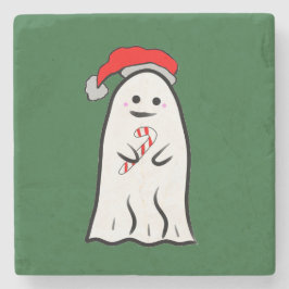 Candy Cane Ghost Steinuntersetzer