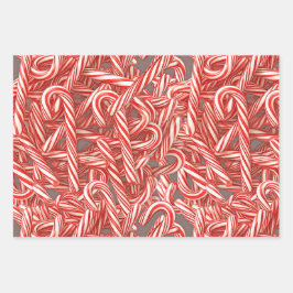 CANDY CANE GIFT WRAP GESCHENKPAPIER SET