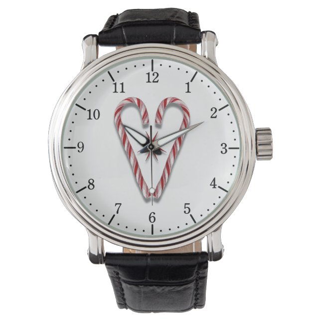 Candy Cane Heart Armbanduhr (Vorderseite)