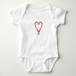 Candy Cane Heart Baby Bodysuit Strampler