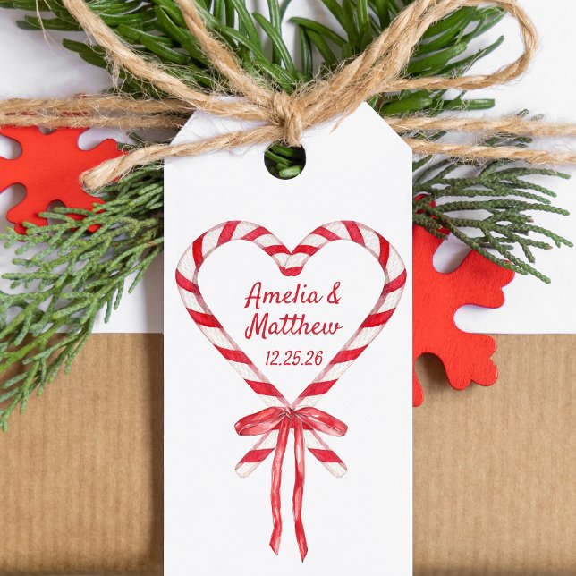 Candy Cane Heart & Bow | Custom Christmas Geschenkanhänger (Von Creator hochgeladen)