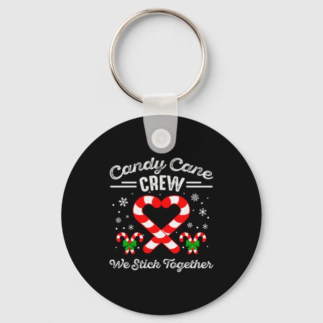 Candy Cane Heart Crew We Stick Together Matching P Schlüsselanhänger (Vorderseite)
