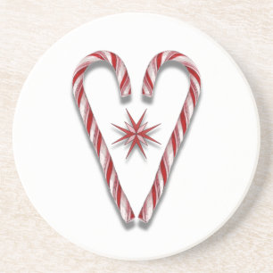 Candy Cane Heart Getränkeuntersetzer