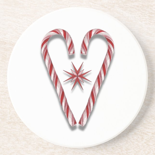 Candy Cane Heart Getränkeuntersetzer (Vorne)