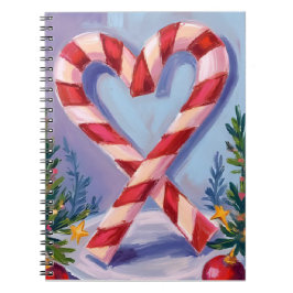 Candy Cane Heart Merry Christmas Notizblock