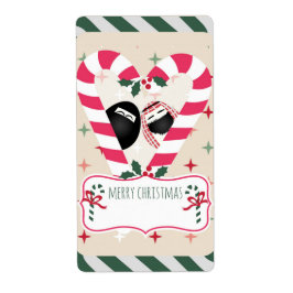 Candy Cane Heart Mr. & Mrs. Egg Geschenketiketten