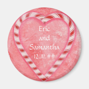 Candy Cane Heart Save the Date Hochzeitsmagnete Magnet
