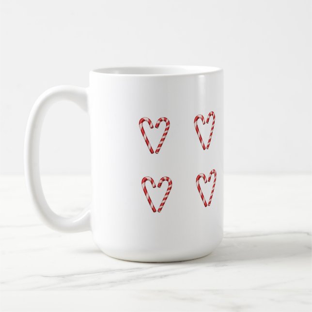 Candy Cane Heart Sweet Christmas Holiday Kaffeetasse (Links)
