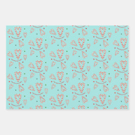 Candy Cane Hearts Personalisiert Holiday Geschenkpapier Set