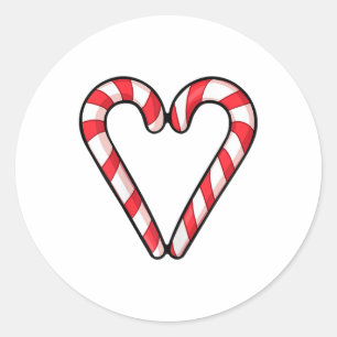 Candy Cane Herbst Weihnachten Niedlicher Urlaub Ro Runder Aufkleber