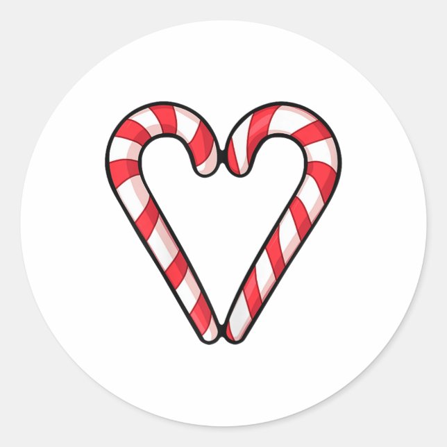 Candy Cane Herbst Weihnachten Niedlicher Urlaub Ro Runder Aufkleber (Vorderseite)