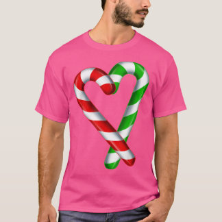 Candy Cane Herz Merry und helle Red Green Candy T-Shirt