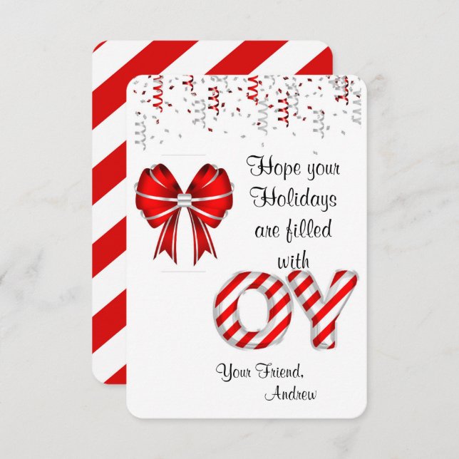 Candy Cane Holder Geschenkmarken für Kinder Dankeskarte (Vorne/Hinten)