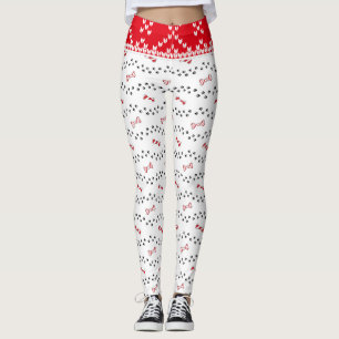 Candy Cane Holiday Dog Paw Weihnachten Leggings
