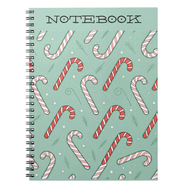 Candy Cane Holiday Premium Notebook Notizblock (Vorderseite)