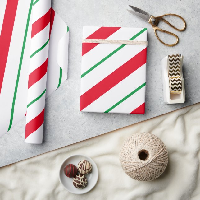 Candy Cane Holiday Wrapping Paper Geschenkpapier (Kunsthandwerk)
