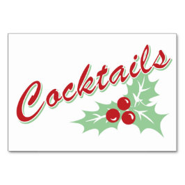 Candy Cane Holly | Retro-Cocktailkarte 3 x 5 Tischnummer