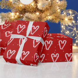 Candy Cane hört auf Schneeflocken Geschenkpapier